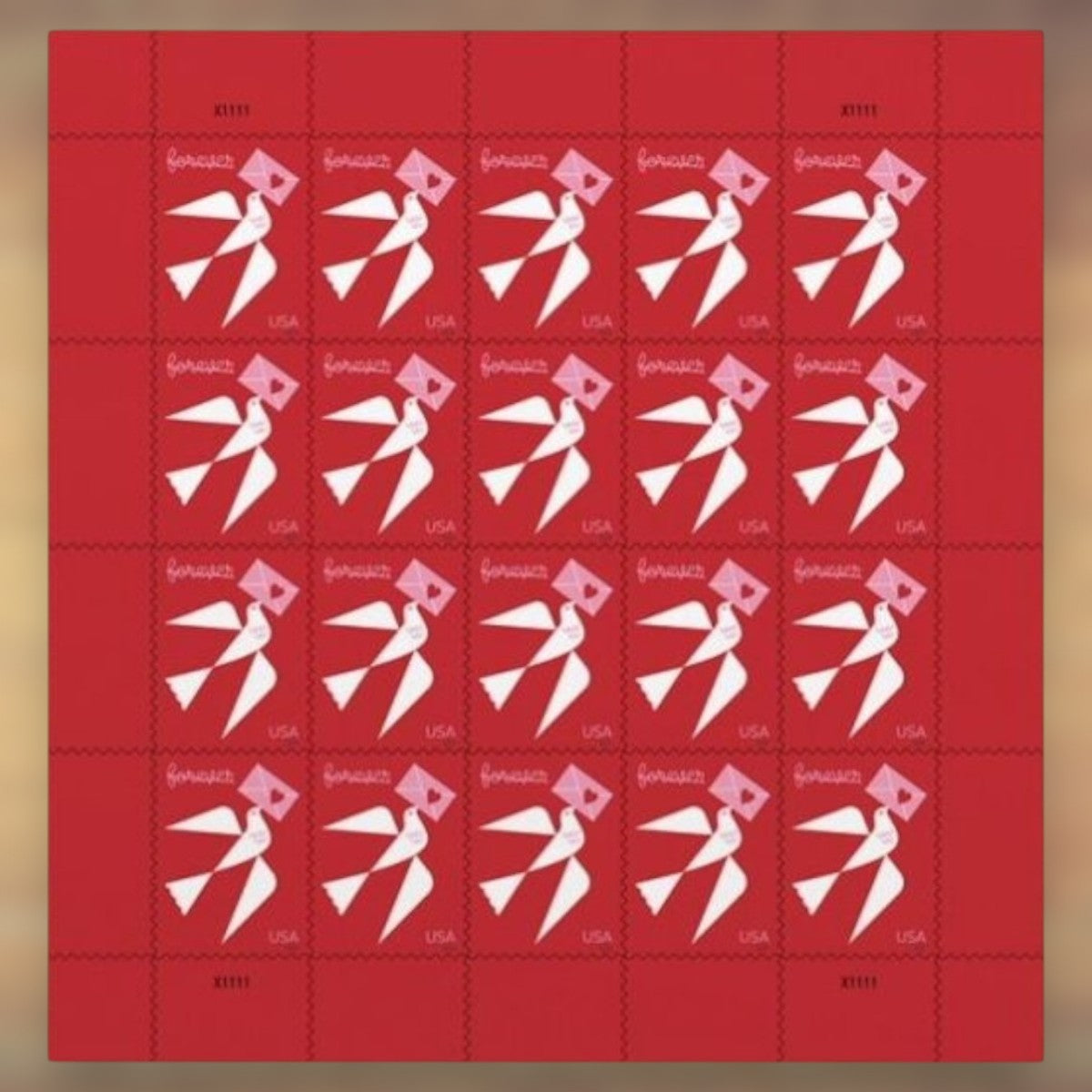 2024 Love Dove Forever Postage Stamps Sheet First-Class