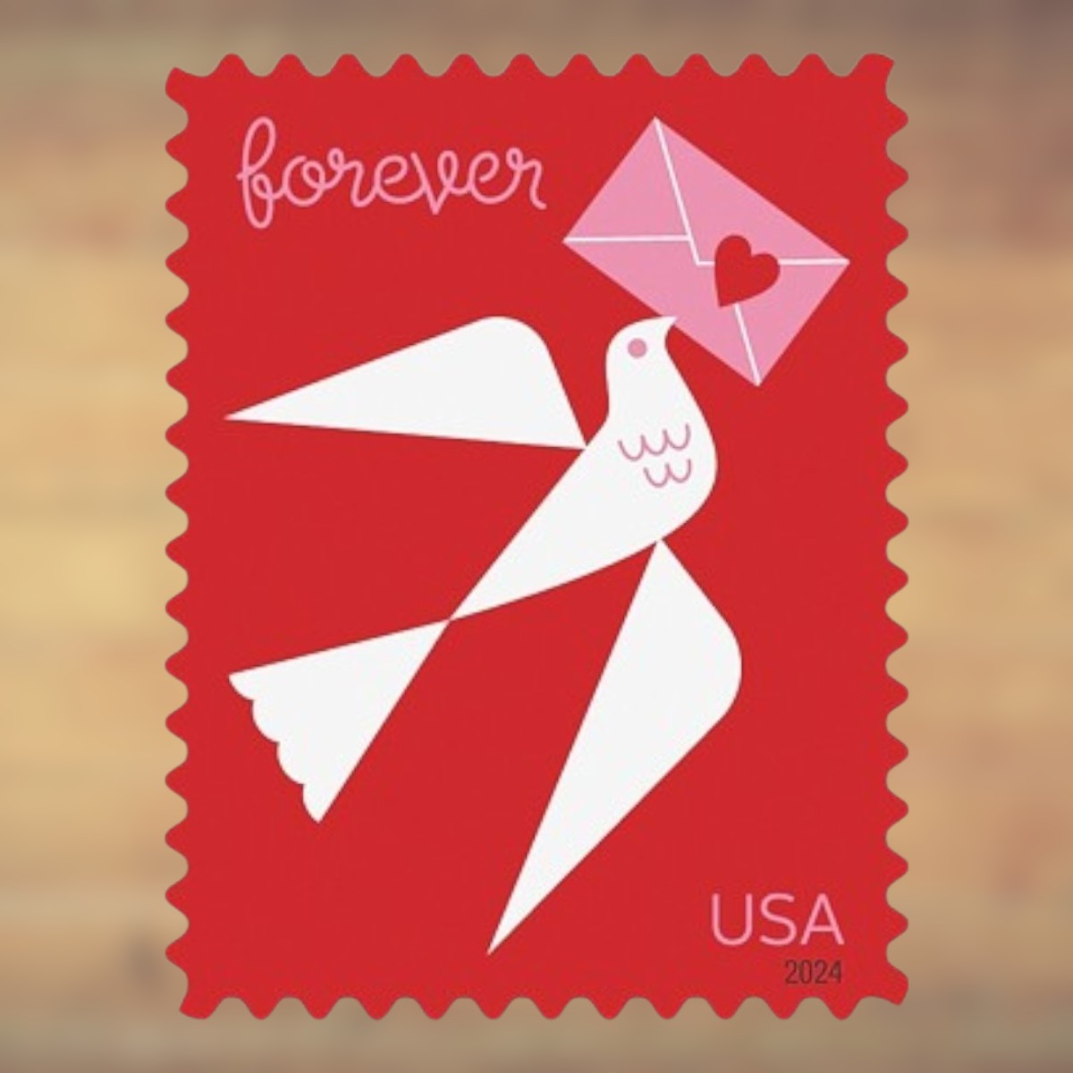 2024 Love Dove Forever Postage Stamps Sheet First-Class
