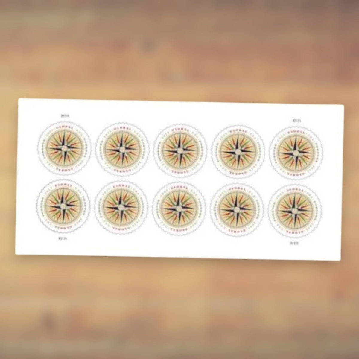 1794 Compass Rose Global Forever Stamps, 2025 Sheet – International Mail