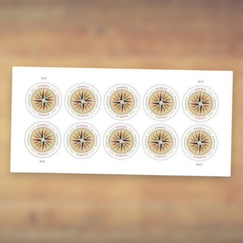 1794 Compass Rose Global Forever Stamps, 2025 Sheet – International Mail