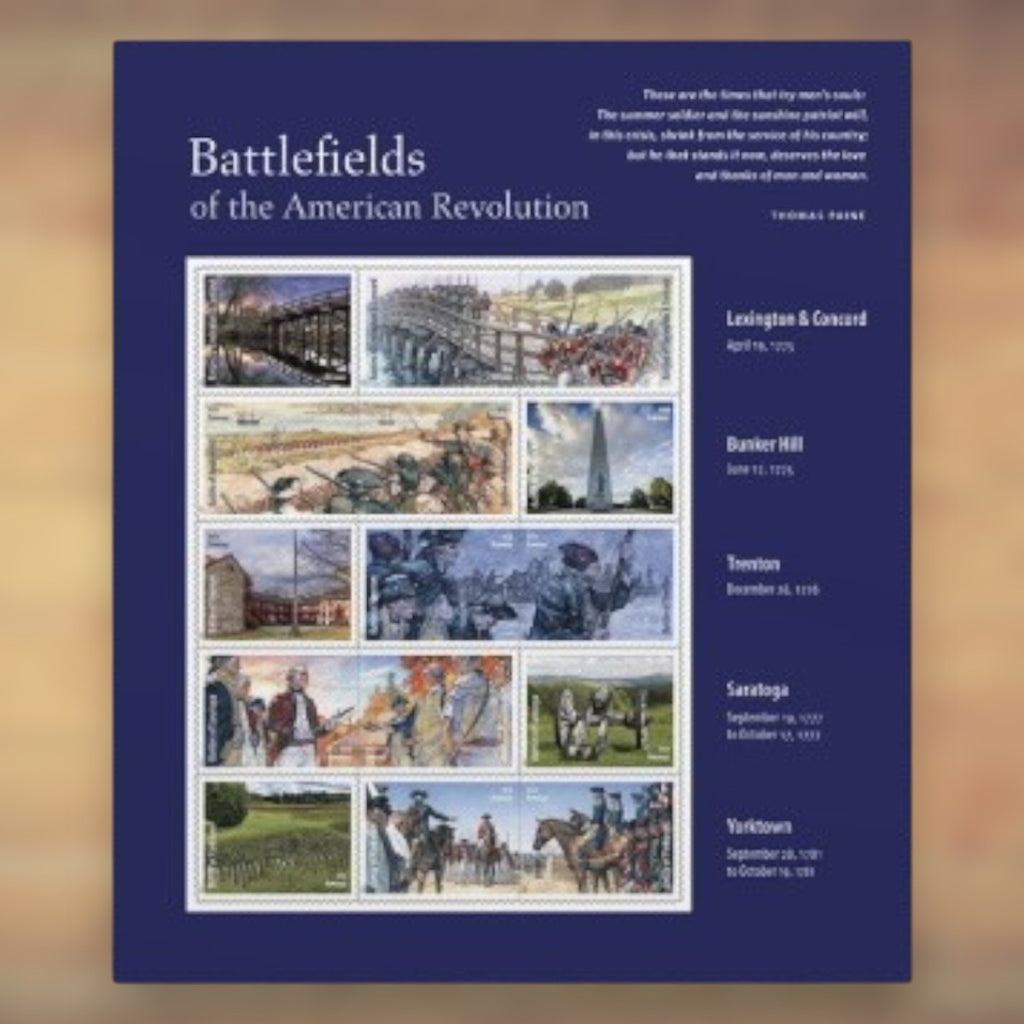 Battlefields of the American Revolution Forever Stamps, 2025 Sheet – Cards, Letters and Stamp Collecting