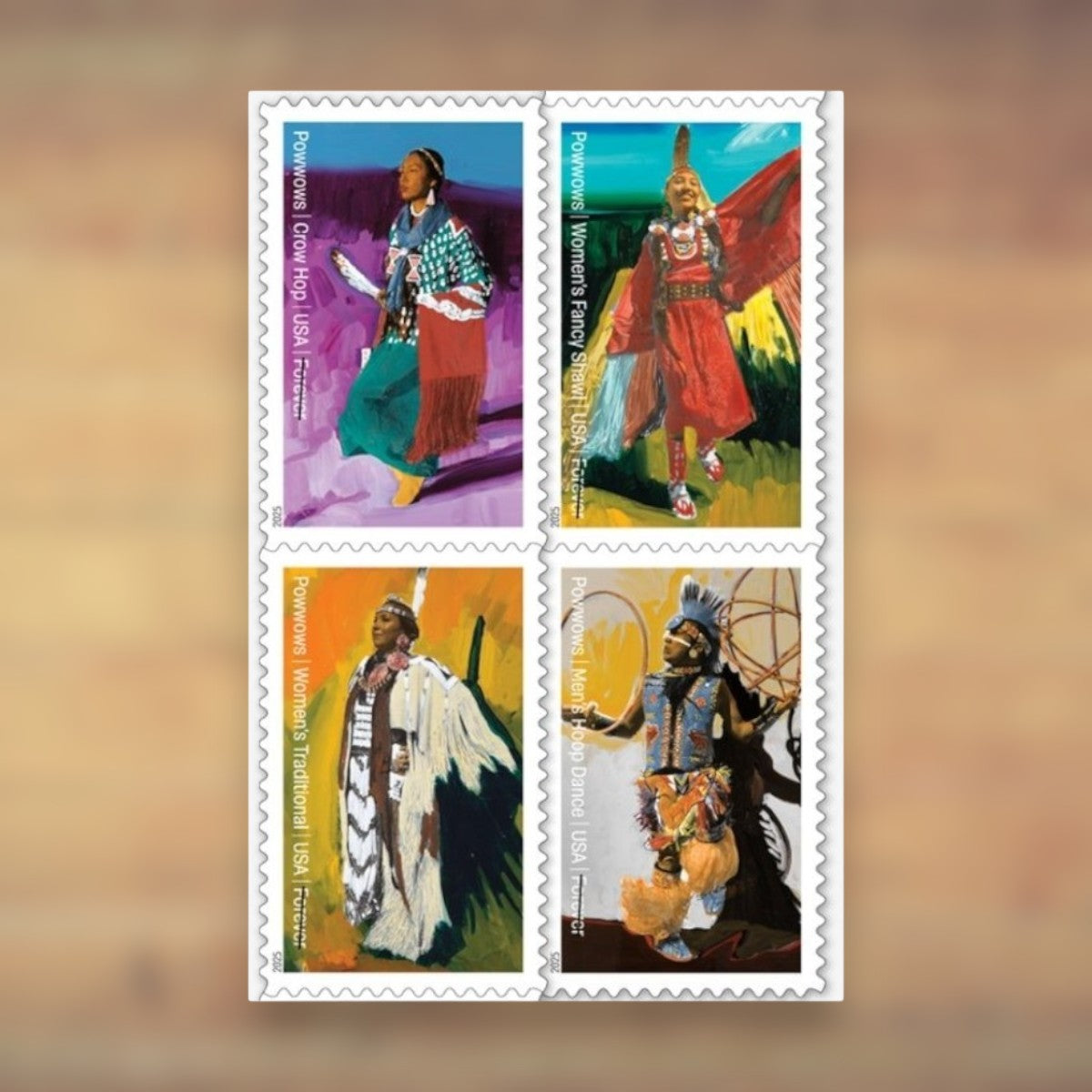 Powwows: Celebrating Native American Culture Forever Stamps, 2025 Sheet – Cards, Letters and Stamp Collecting