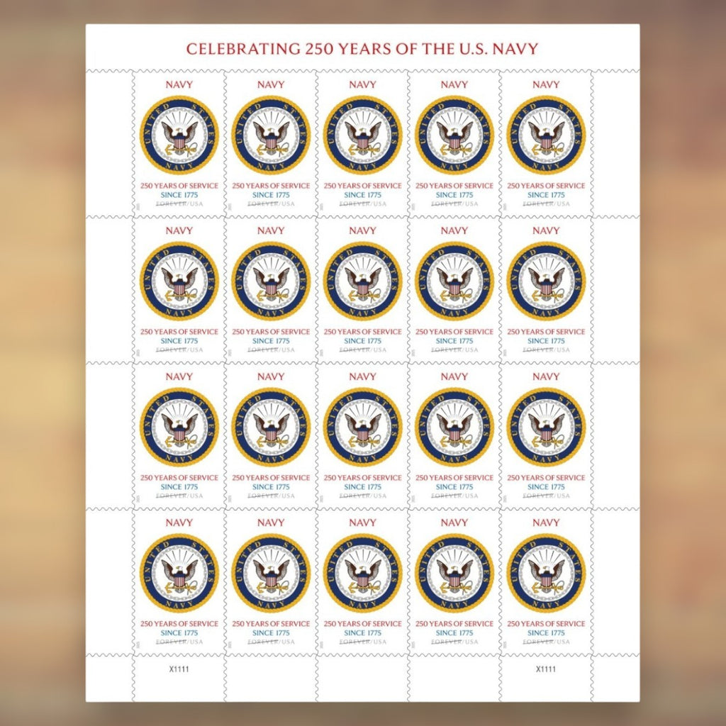 U.S. Navy 250th Anniversary Forever Stamps, 2025 Sheet – Cards, Letters and Stamp Collecting
