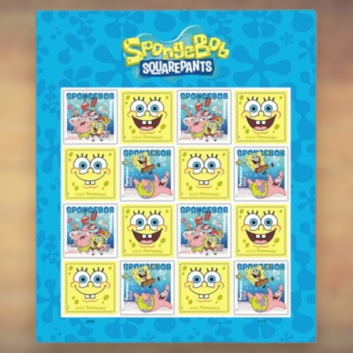 2025 SpongeBob SquarePants Forever Postage Stamps Sheet First-Class