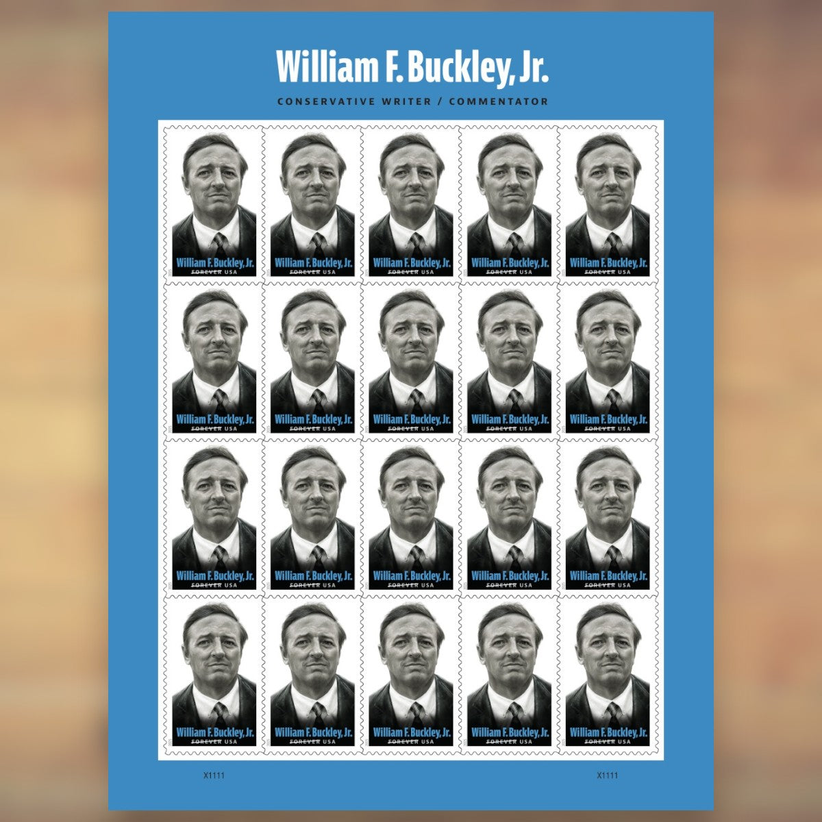 2025 William F. Buckley Jr. Forever Postage Stamps Sheet First-Class