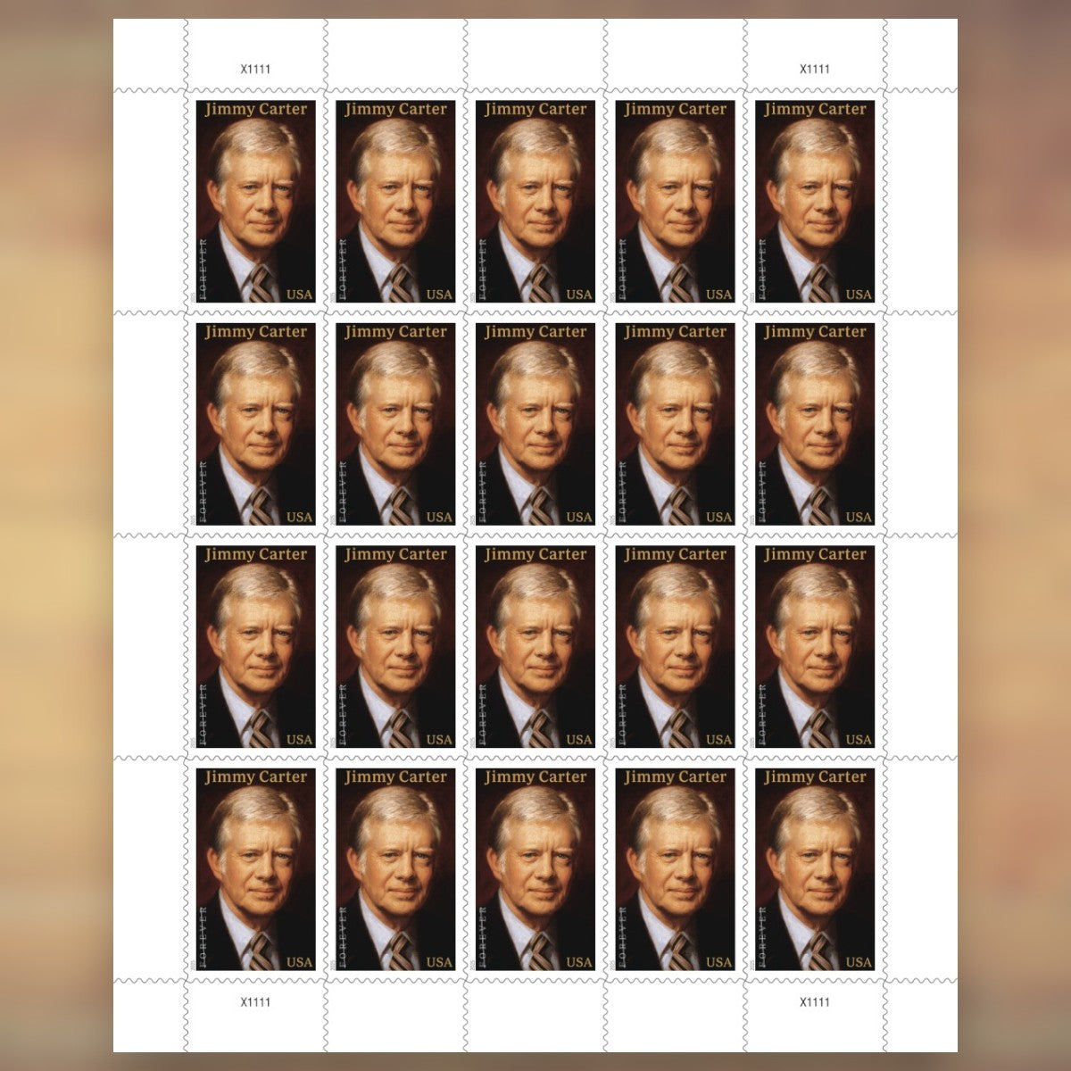 2025 Jimmy Carter Forever Postage Stamps Sheet First-Class
