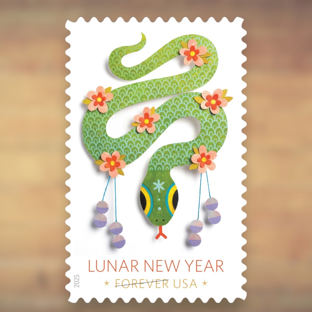 2025 Lunar New Year Snake Forever Postage Stamps Sheet First-Class