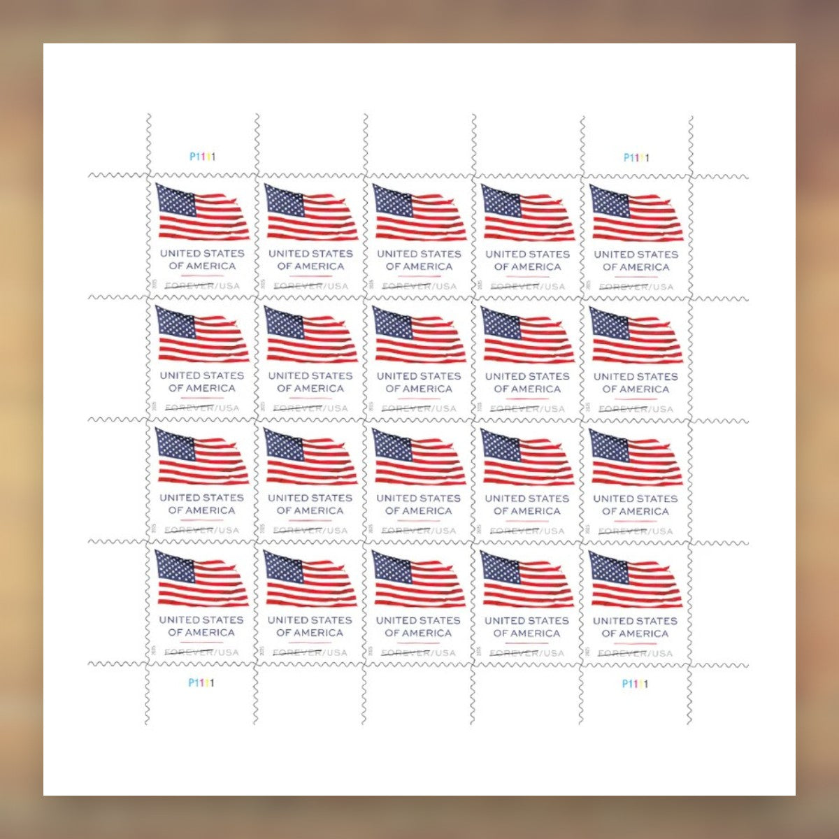 2025 U.S. Flags Forever Stamps – 250/500/1250/2500 Sheets, 100 Stamps per Sheet