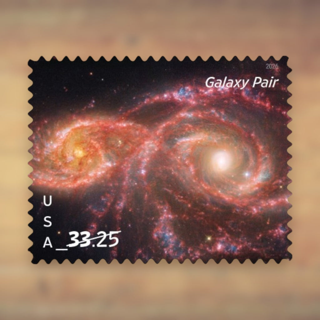 Galaxy Pair $33.25 Priority Mail Express Stamps, 2026 Sheet – Priority Mail Express Postage