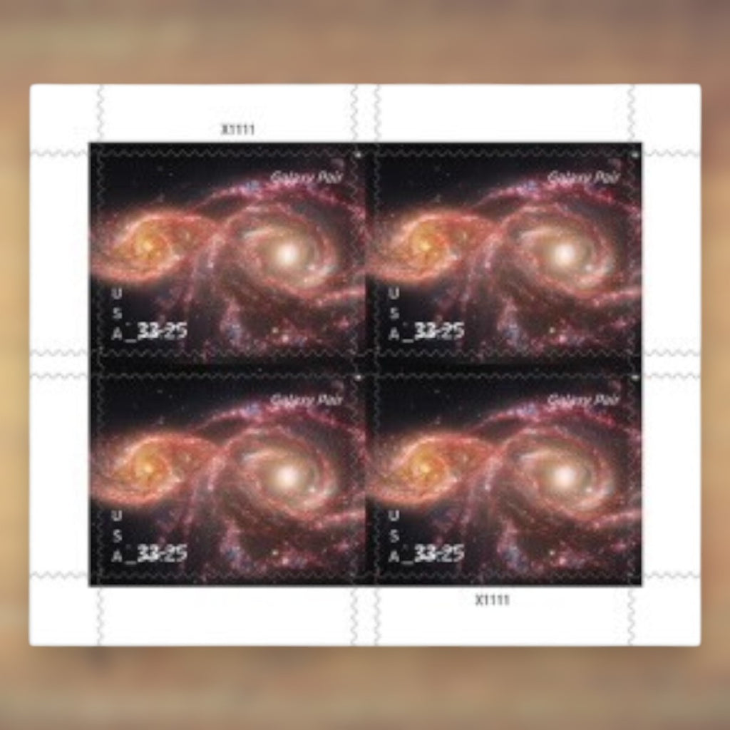 Galaxy Pair $33.25 Priority Mail Express Stamps, 2026 Sheet – Priority Mail Express Postage
