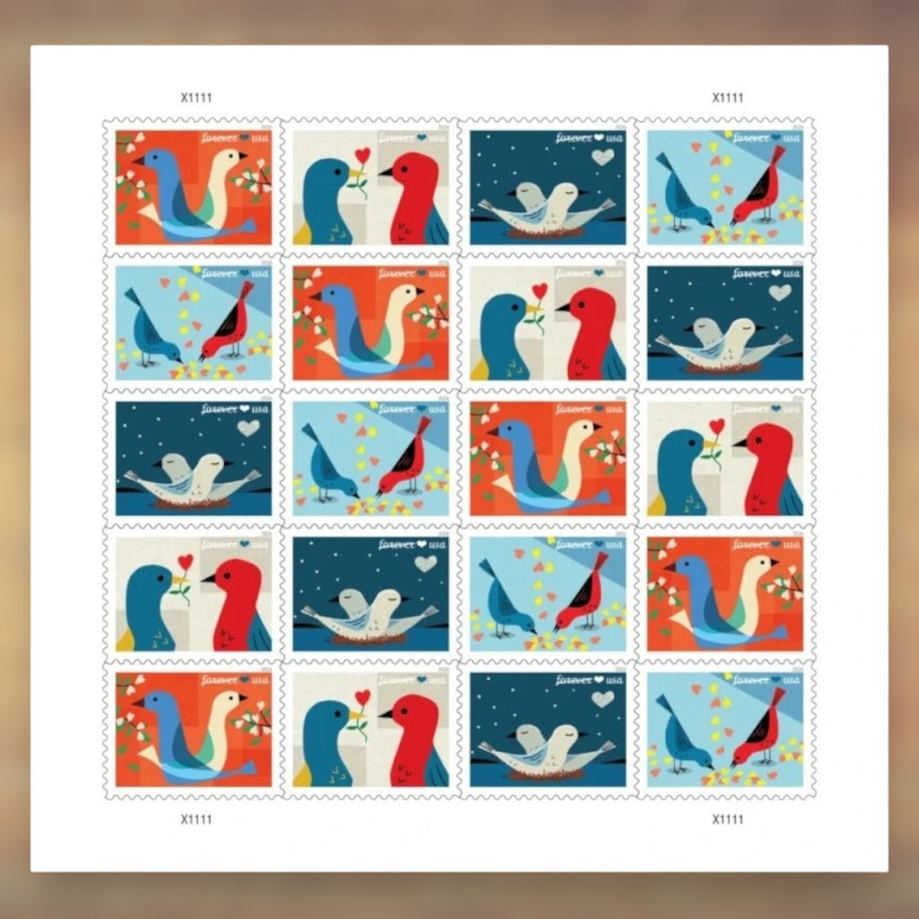 Love Forever Stamps, 2026 Sheet – Wedding Invitations and Valentine’s Cards