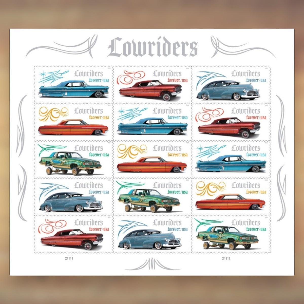 Lowriders Forever Stamps, 2026 Sheet – Cards, Letters and Stamp Collecting
