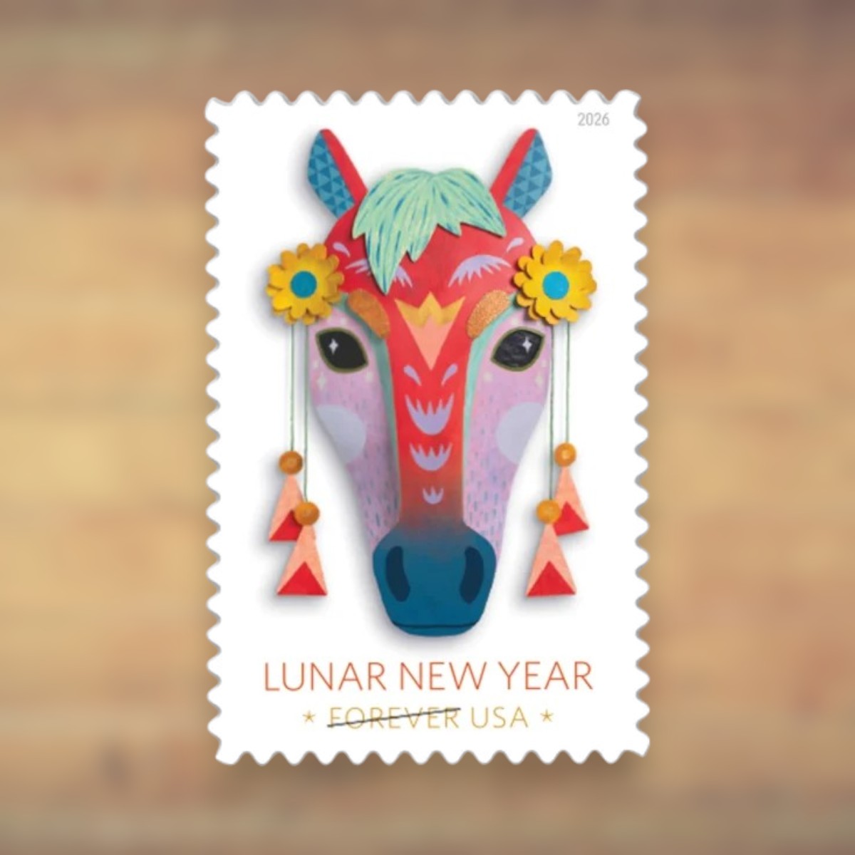 Lunar New Year: Year of the Horse Forever Stamps, 2026 Sheet – Lunar New Year Cards and Greetings