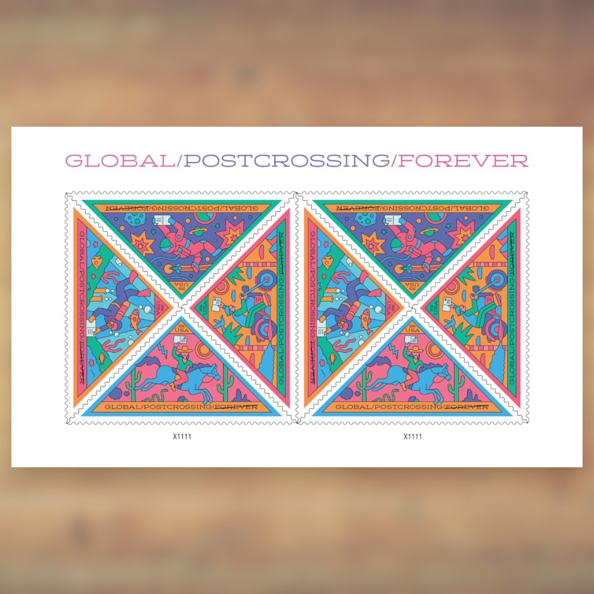 Postcrossing Global Forever Stamps, 2026 Sheet – International Mail