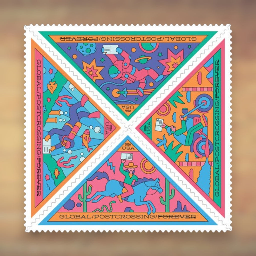 Postcrossing Global Forever Stamps, 2026 Sheet – International Mail