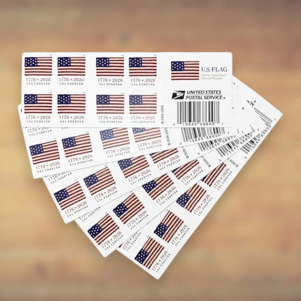 U.S. Flags Forever Stamps – 2500 Booklets / 50,000 Stamps – 2012–2019 & 2022–2026