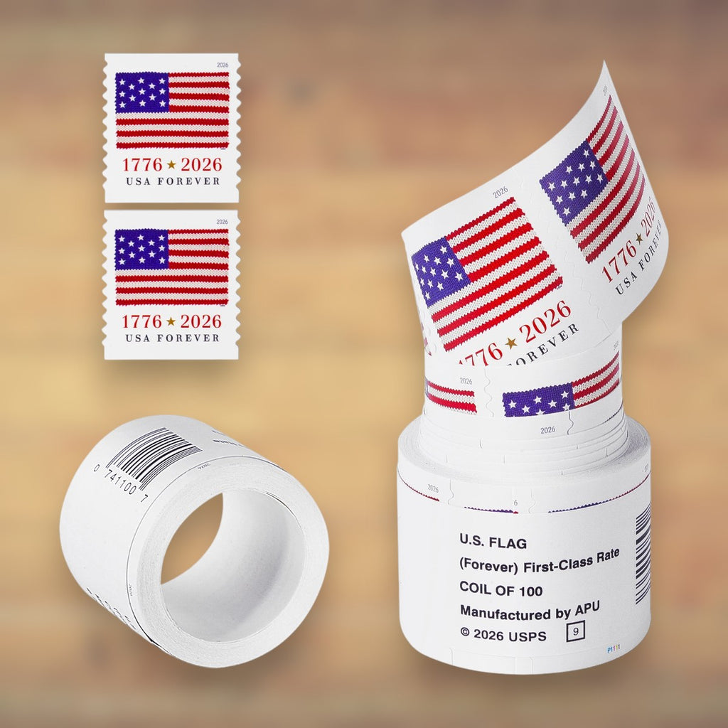 U.S. Flags Forever Stamps, 2026 Coil – Everyday Cards, Letters and Business Mail