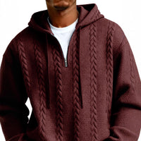 Fashionable Half-zip Hooded Sweatshirt With Long Sleeves