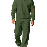 Men's Jacquard Knit Top & Trousers Set