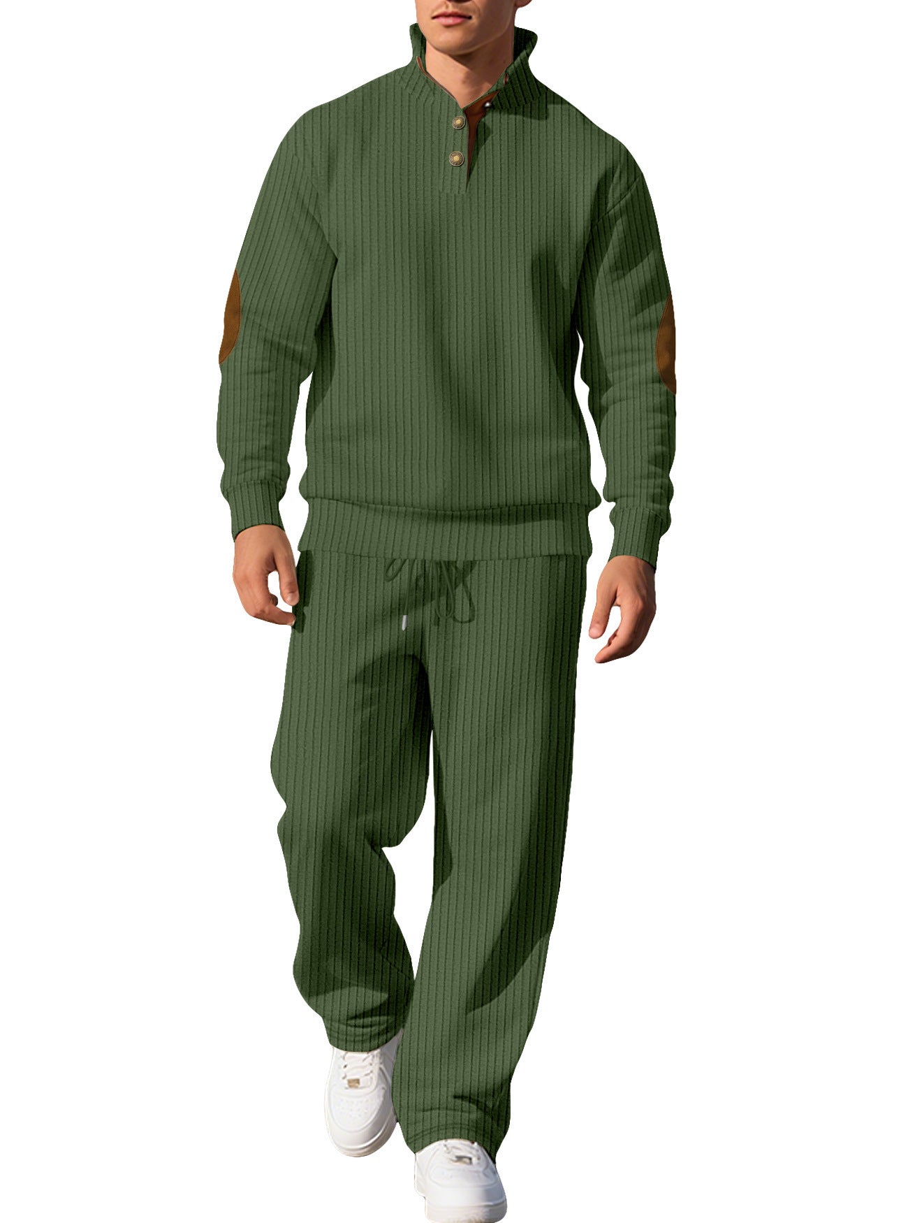 Men's Jacquard Knit Top & Trousers Set