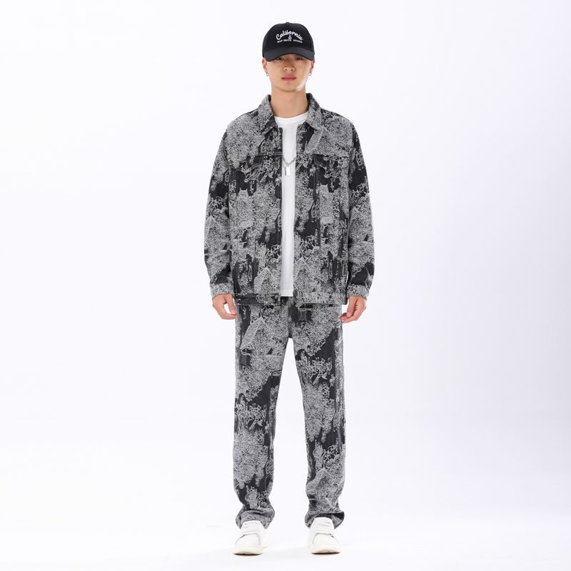 Men's Embossed Denim Jacket