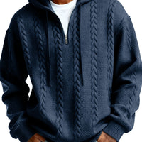 Fashionable Half-zip Hooded Sweatshirt With Long Sleeves