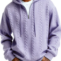Fashionable Half-zip Hooded Sweatshirt With Long Sleeves