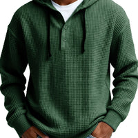 Mens Youth Ribbed Hooded Half-Zip Sweater
