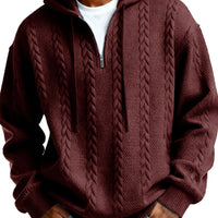 Fashionable Half-zip Hooded Sweatshirt With Long Sleeves
