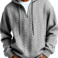 Fashionable Half-zip Hooded Sweatshirt With Long Sleeves