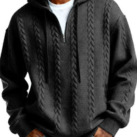 Fashionable Half-zip Hooded Sweatshirt With Long Sleeves