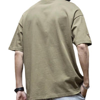 Men's Summer Loose Plus Size Pocket Printed Top T-shirt With Short Sleeves