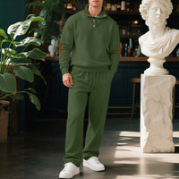Men's Jacquard Knit Top & Trousers Set