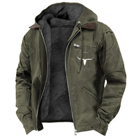 Mens Casual Retro Hooded Jacketcoat