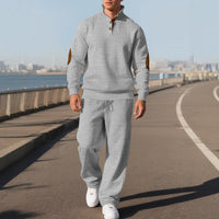 Men's Jacquard Knit Top & Trousers Set