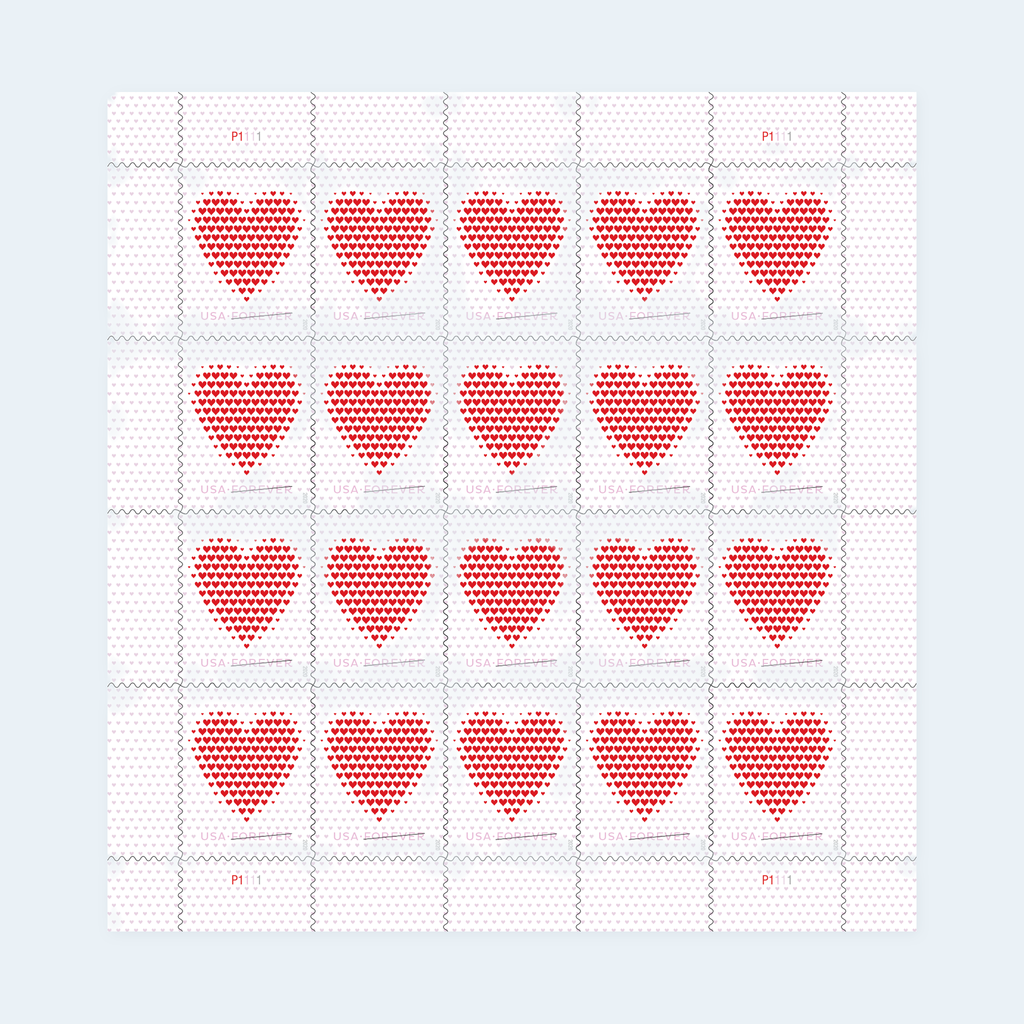 2020 Made of Hearts Forever Stamps: Self-Adhesive Sheets for First-Class Mail, product image 1