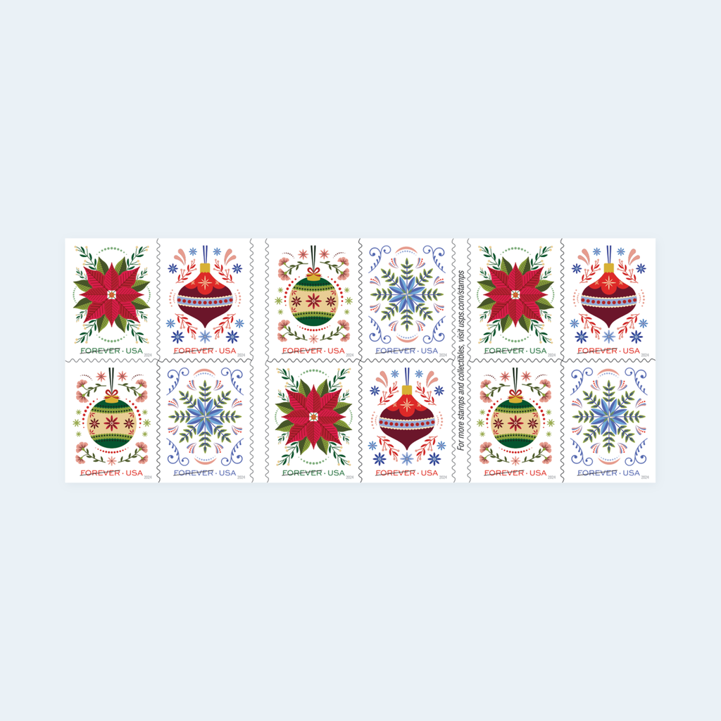 2024 Holiday Joy Forever Stamps: Self-Adhesive Booklet for First-Class Mail, product image 1