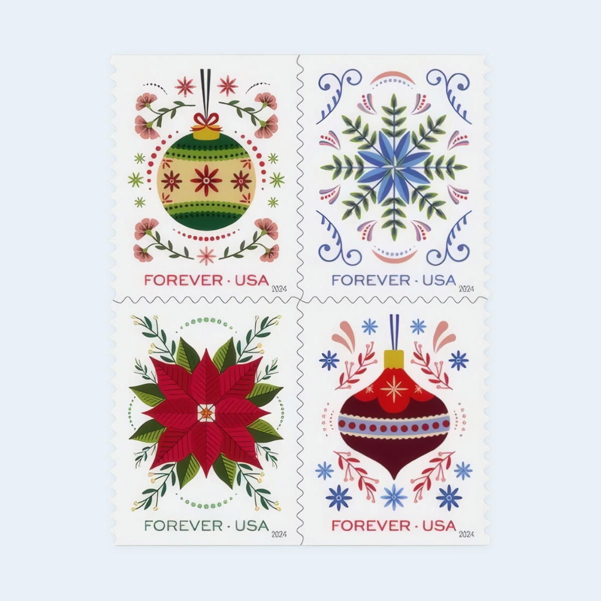 2024 Holiday Joy Forever Stamps: Self-Adhesive Booklet for First-Class Mail, product image 3