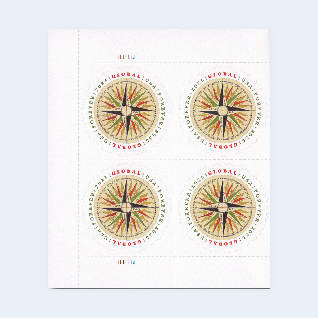 2025 1794 Compass Rose Global Forever Stamps: Self-Adhesive Sheet for International Mail, product image 3
