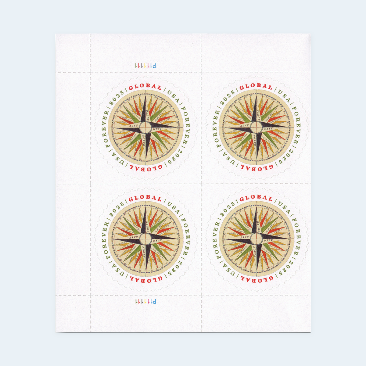 2025 1794 Compass Rose Global Forever Stamps: Self-Adhesive Sheet for International Mail, product image 3