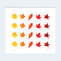 2025 Vibrant Leaves Postcard Stamps: Self-Adhesive Sheet for Domestic Postcards, product image 1