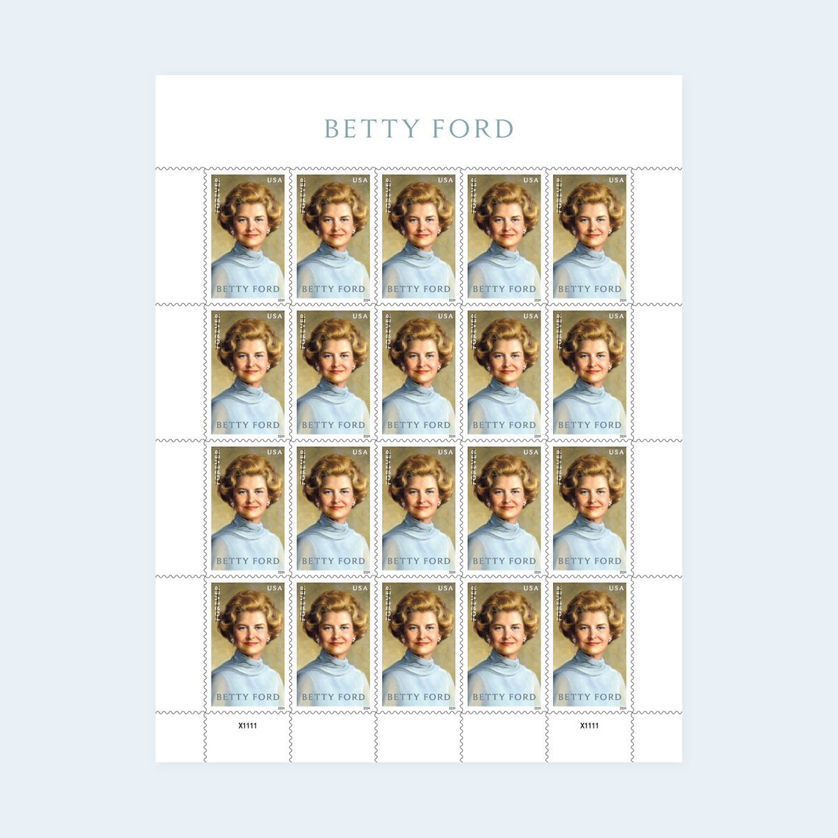 2024 Betty Ford Forever Stamps: Self-Adhesive Sheet for First-Class Mail, product image 1