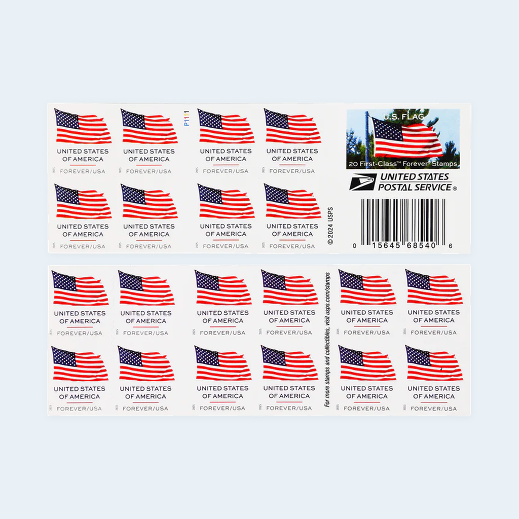 2025 U.S. Flag Forever Stamps: Self-Adhesive Booklet for First-Class Mail, product image 1