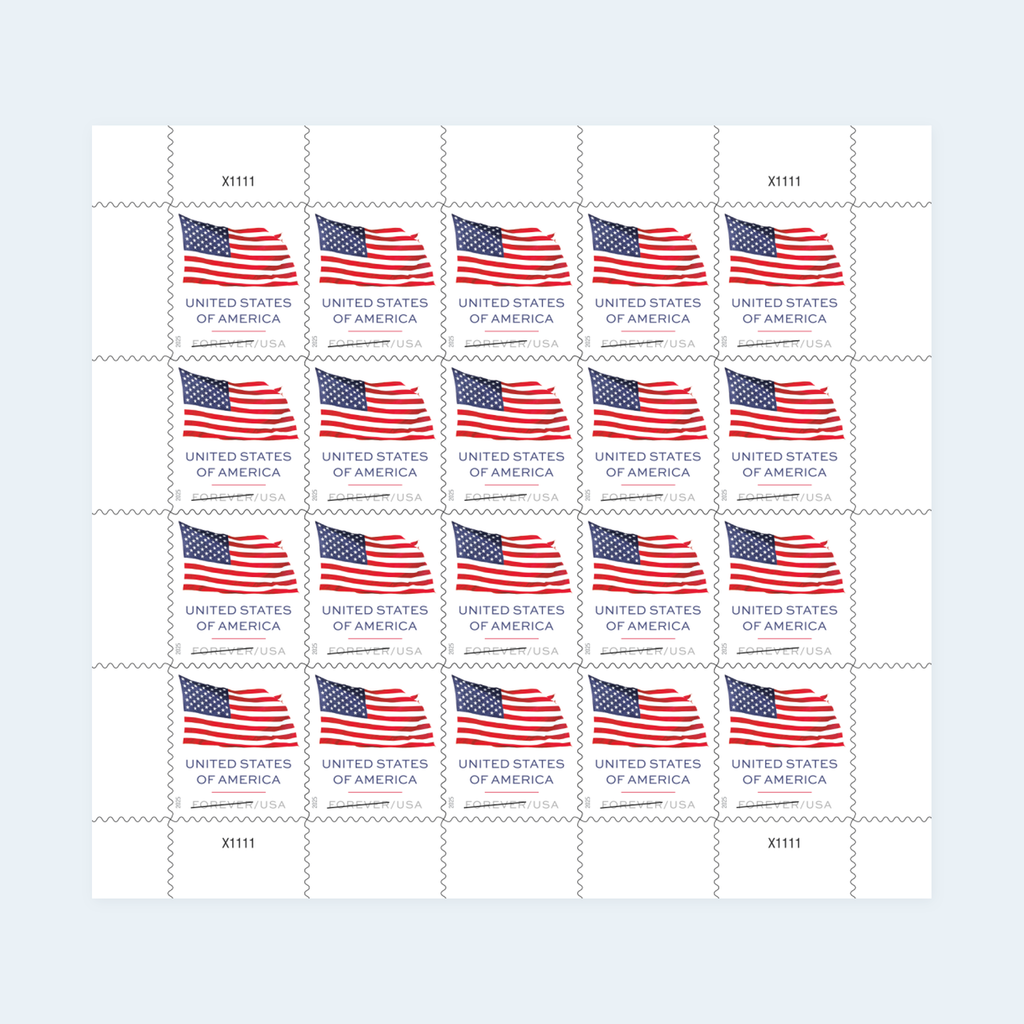 2025 U.S. Flag Forever Stamps: Self-Adhesive Sheet for First-Class Mail, product image 1