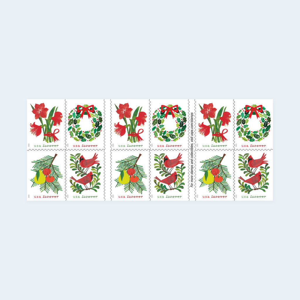 2025 Holiday Cheer Forever Stamps: Self-Adhesive Booklet for First-Class Mail, product image 2