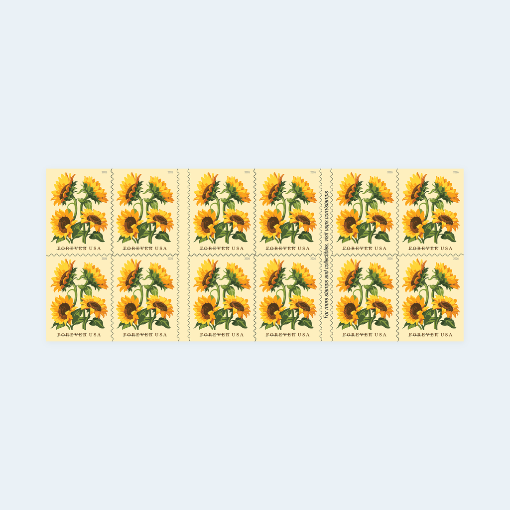 2026 Sunflowers Forever Stamps: Self-Adhesive Booklets for First-Class Mail, product image 1