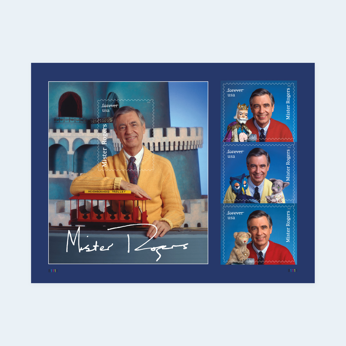 2026 Mister Rogers Forever Stamps: Four-Design Self-Adhesive Souvenir Sheets, product image 1