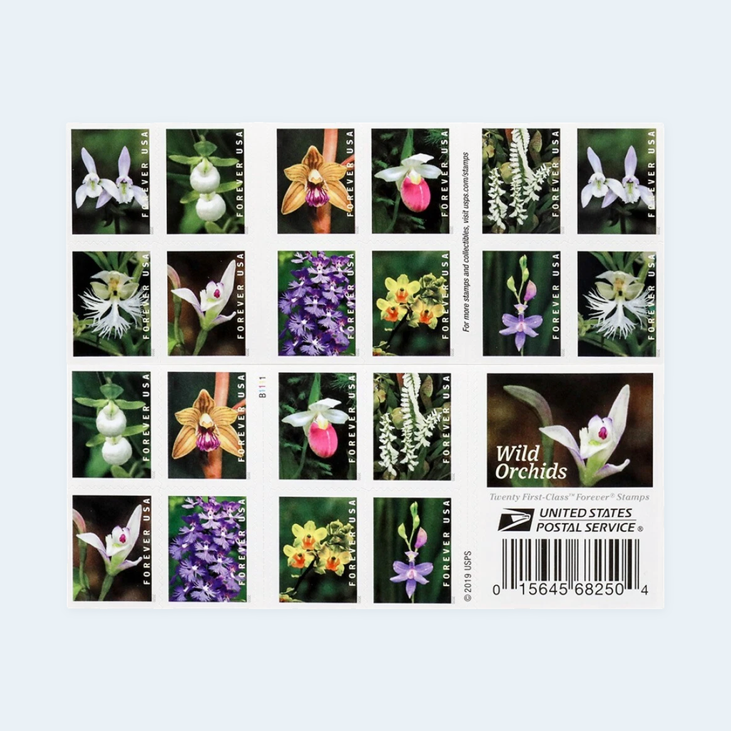 2020 Wild Orchids Forever Stamps: Self-Adhesive Booklets for First-Class Mail, product image 1