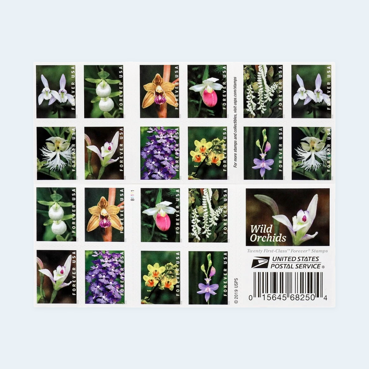 2020 Wild Orchids Forever Stamps: Self-Adhesive Booklets for First-Class Mail, product image 1