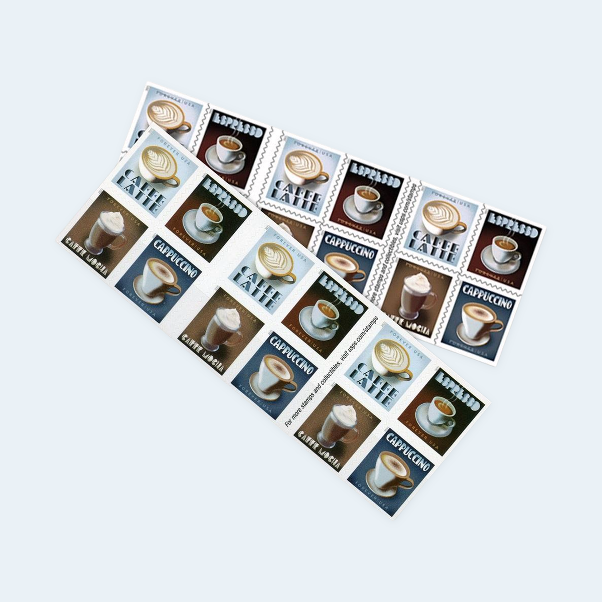 2021 Espresso Drinks Forever Stamps: Self-Adhesive Booklet for First-Class Mail, product image 1